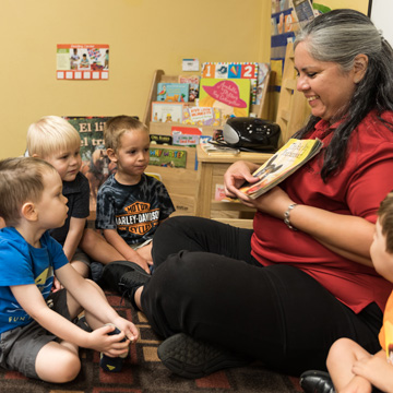 teacher reading to kids