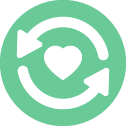 Two arrows going around a heart