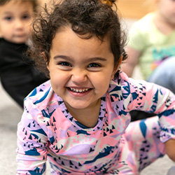 toddler girl smiling