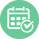 Calendar icon with check mark