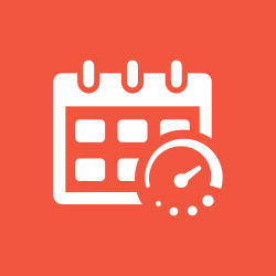 Icono de calendario sobre fondo rojo