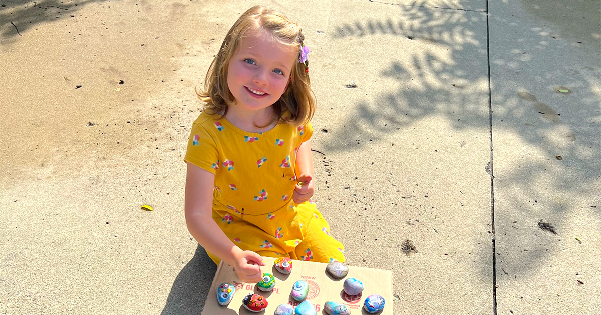 Spreading kindness with hand-painted rocks and shells