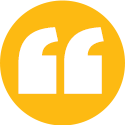 iconos de comillas sobre un fondo amarillo
