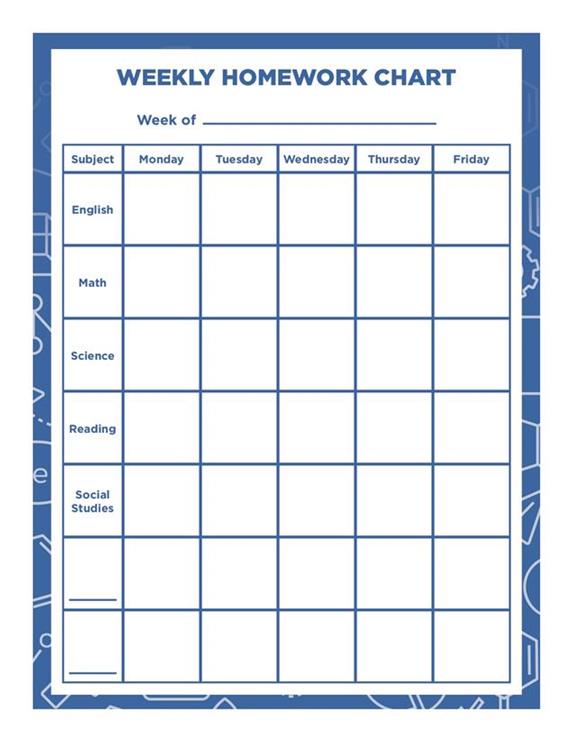 Free Printable Homework Chart